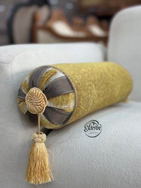 کوسن استوانه ای گلابتون خردلی