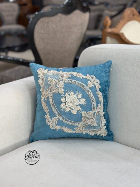 کوسن مربعی طرح دانتل ابی