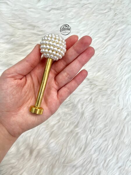 گل میخ طرح مروارید رنگ طلایی سایز کوچک